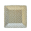 Plato cuadrado  para ensalada y postre SMALL DOTS PLATINUM  CASPARI 8u. | 194
