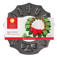 MOLDE GALLETAS CORONA ACEBO NAVIDAD 38CM WILTON  | 375