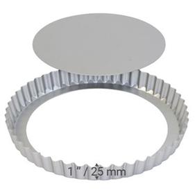 MOLDE TARTALETA  EXTRAÍBLE Ø 20 CM DE ALUMINIO ANODIZADO PARA FLAN CON BASE LBF08 | 124