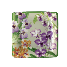 Plato cuadrado  para ensalada y postre ORCHI SHOW CASPARI 8u. | 192