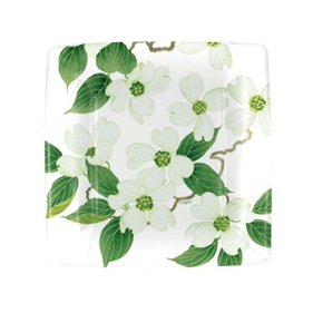 Plato cuadrado  para ensalada y postre  WHITE BLOSSOM CASPARI 8u. | 196