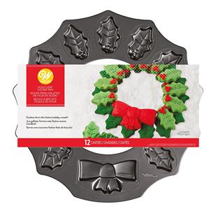 MOLDE GALLETAS CORONA ACEBO NAVIDAD 38CM WILTON  | 375